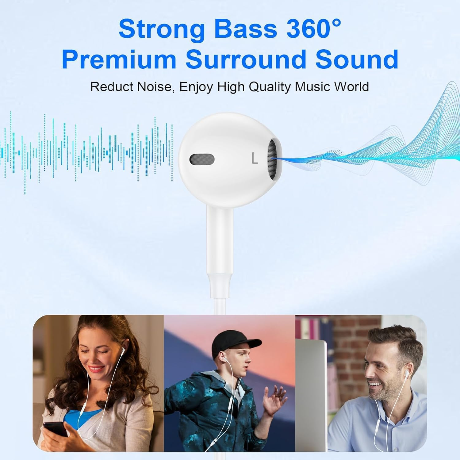 2 Packs USB C Wired Headphones for Iphone 16/15 Pro Max Plus, Type C Earbuds with Mic & Volume Control Nosie Reduction, Earphones Hifi Stere for Ipad Pro, Galaxy S23/S22/S21/S20/Ultra Note 10/20 image number 3