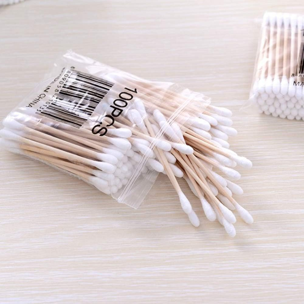 100 Pieces Ultra-Small Li Micro Brushes Wood Cotton Buds Swabs Eyelash Extension Glue Removal Tools image number 2