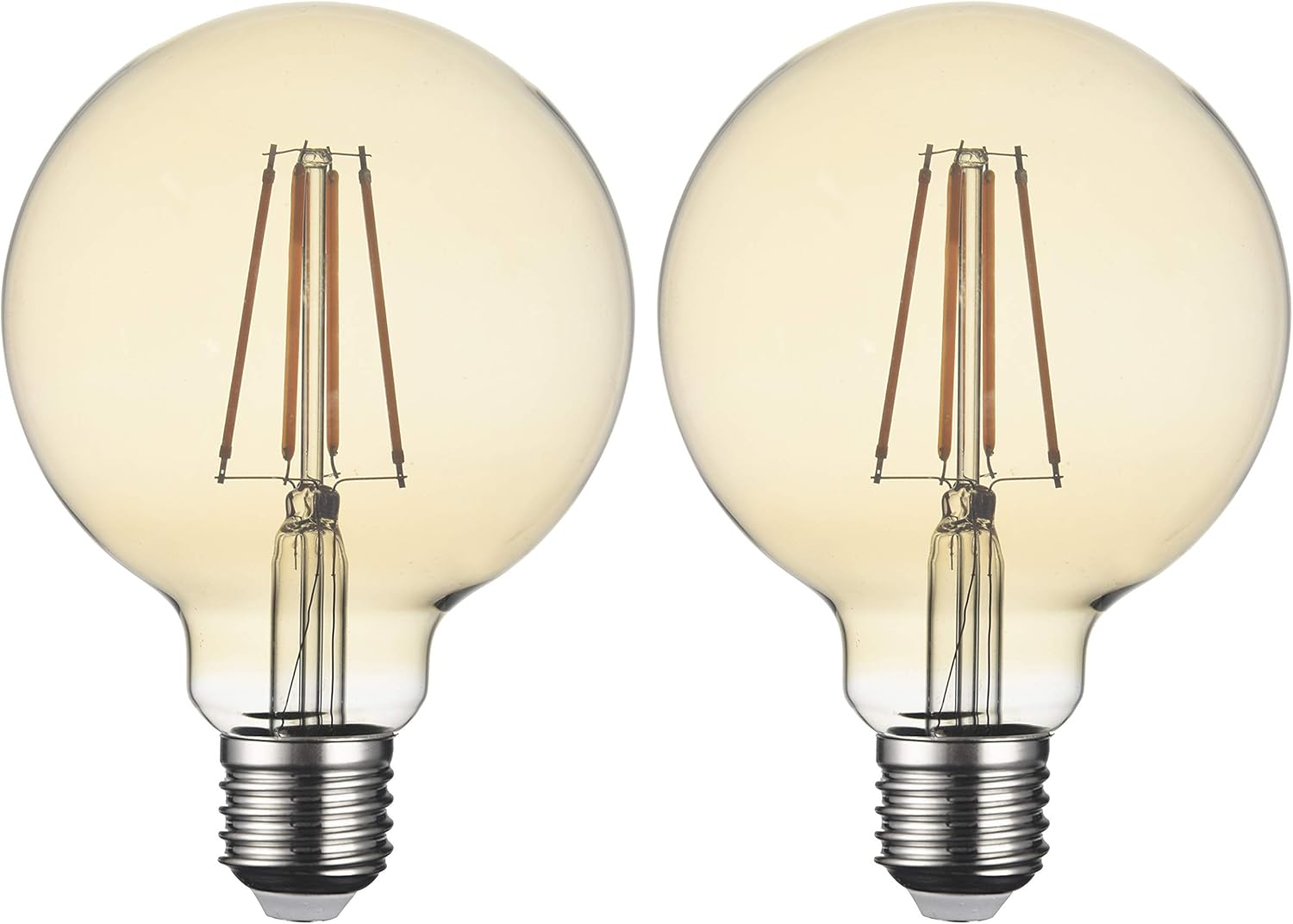 SD LUX LED Light Bulb Base E27 Globe G95, 8 W 850 Lumen Filament Bulbs, Replaces 75 W Filament Bulb, 2700 K Warm White Bulbs, Screw Edison Lamp, Not Dimmable, Pack of 2 (Amber) image number 6