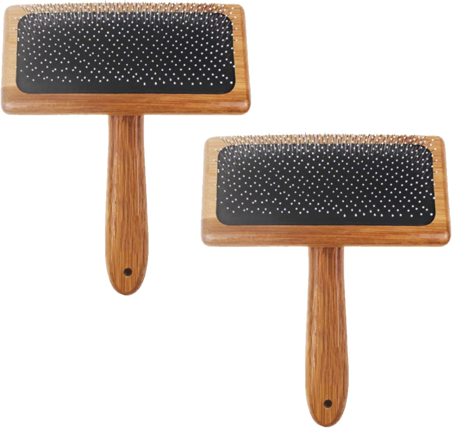 2Pcs Hand Wool Carders,Wool Carding Comb,Bamboo Air Cushion Fur Rugs,Needle Felting Brush Pillows for Coat Felt Tassel Dog Hair image number 4