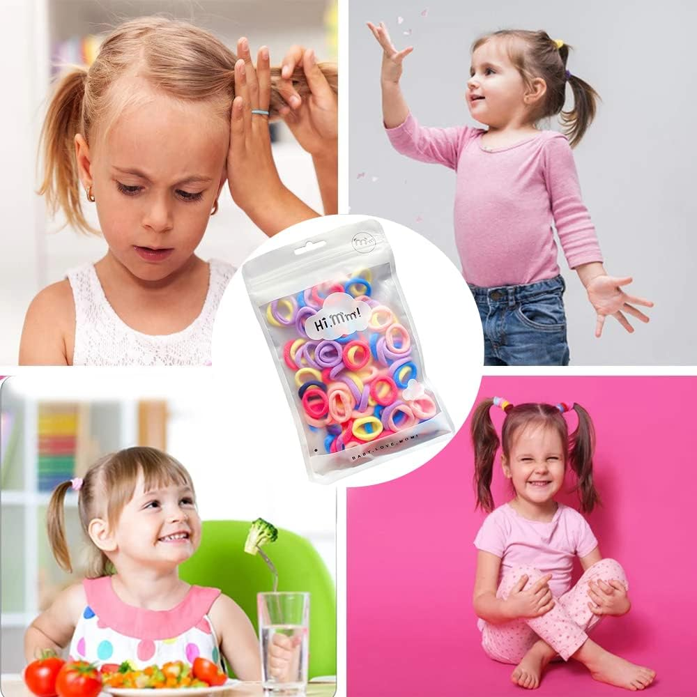 50Pcs Girls Mini Hair Ties Elastic Hairbands Kids Cute Baby Shower 04 Candy Selection image number 1