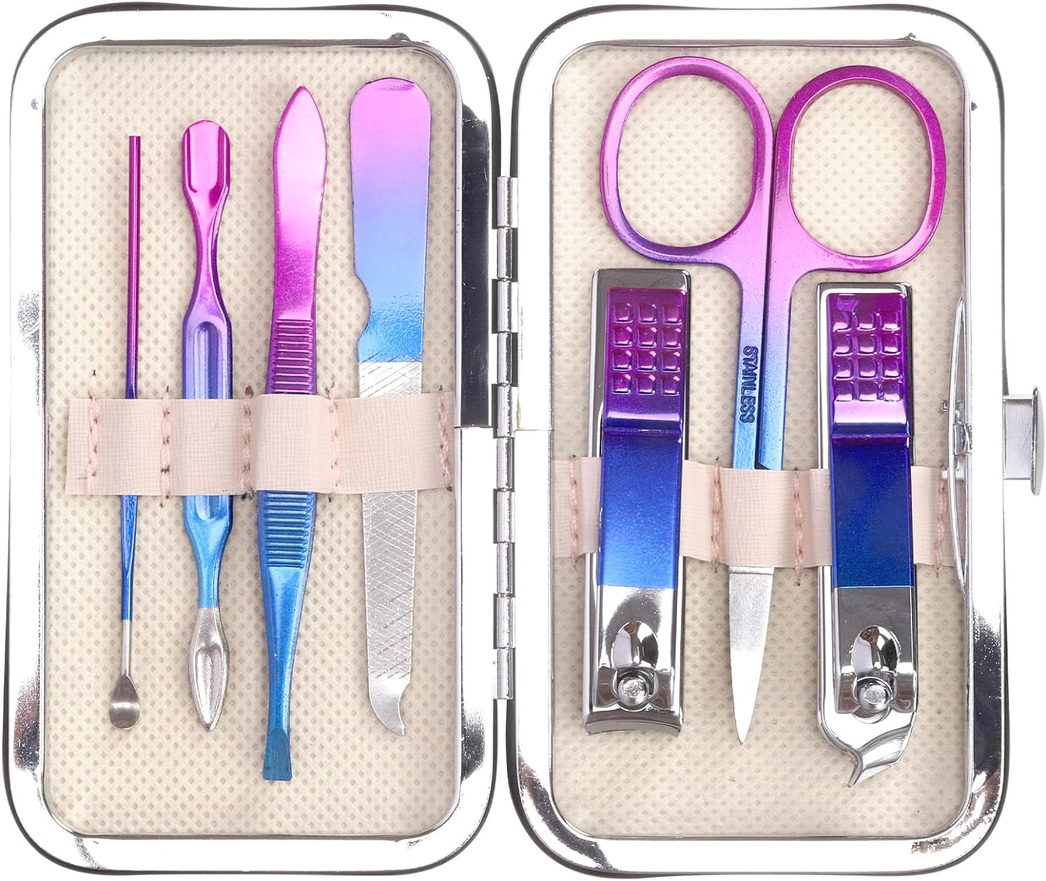 Swpeet 12Pcs Manicure Set, Nail Clippers Set, High Precisio Stainless Steel Nail Cutter Pedicure Kit Grooming Kit Manicure Fingernails, Toenails with Portable Stylish Case for Personal Care, Rose Gold