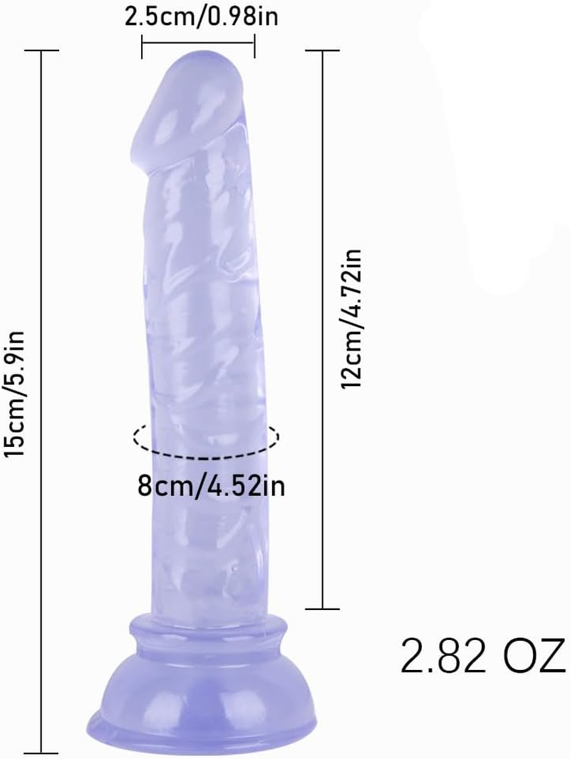 Mini Thin 4.72 Inches Realistic Dildo for Beginners, Sex Toys Lifelike Fake Penis for G Spot Stimulator & Anal Plug Training Sets (Blue) image number 2