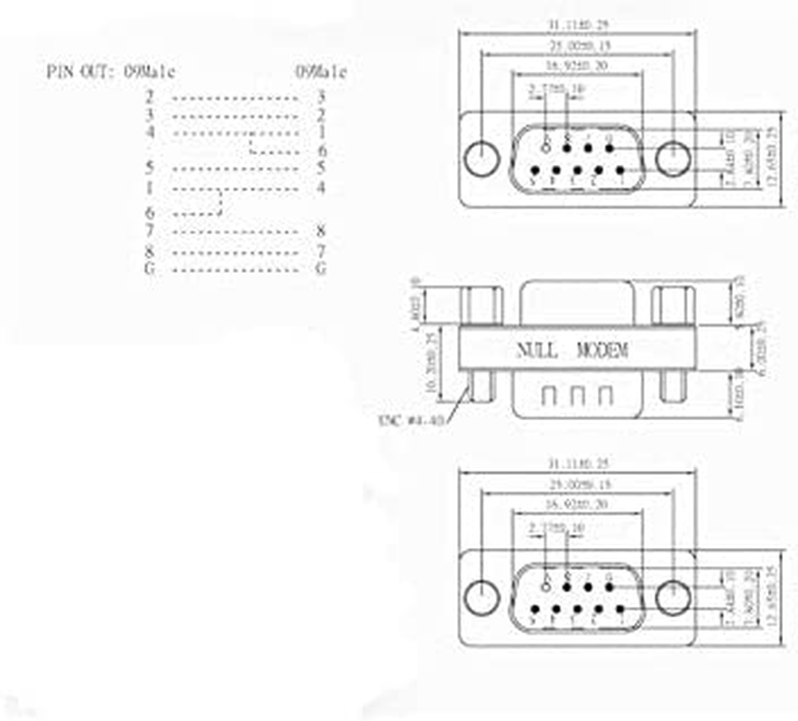 2 PCS Mini Null Modem DB9 9 Pin Female to DB9 Female Data Transfer Serial Port Adapter image number 1
