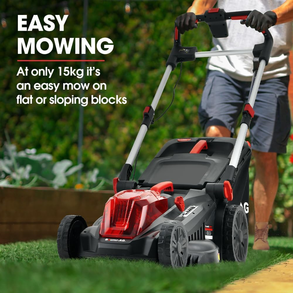 Baumr-Ag 520CX 40V SYNC 17" Cordless Lawn Mower Kit, Fast Charger, 2 X 4Ah Battery, 5 Cutting Heights, Adjustable Ergonomic Handle, Mulching Option image number 1