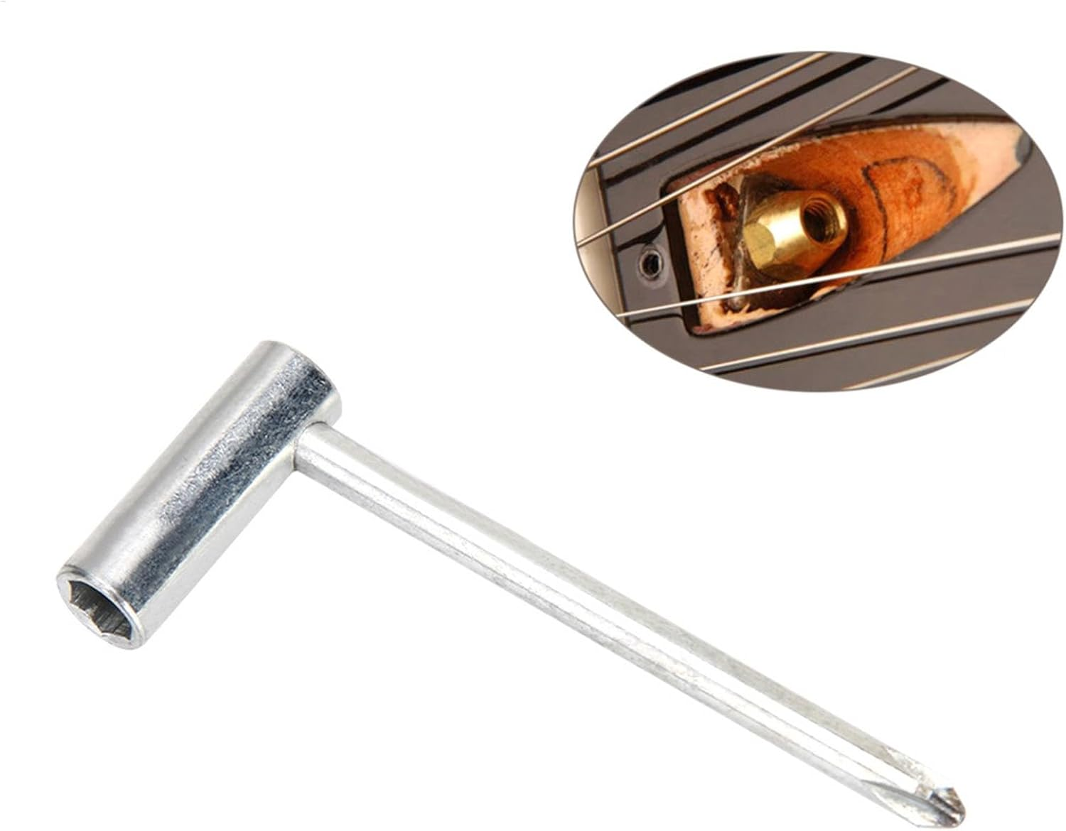 Truss Rod Box Wrench - Guitar Neck Adjustment Tool | Truss Rod Wrench Spanner | Guitar Truss Rod Wrench | Truss Adjustment Wrench | 7Mm/8Mm 5/16"" Part Repair for Electric Guitar Gibson image number 2