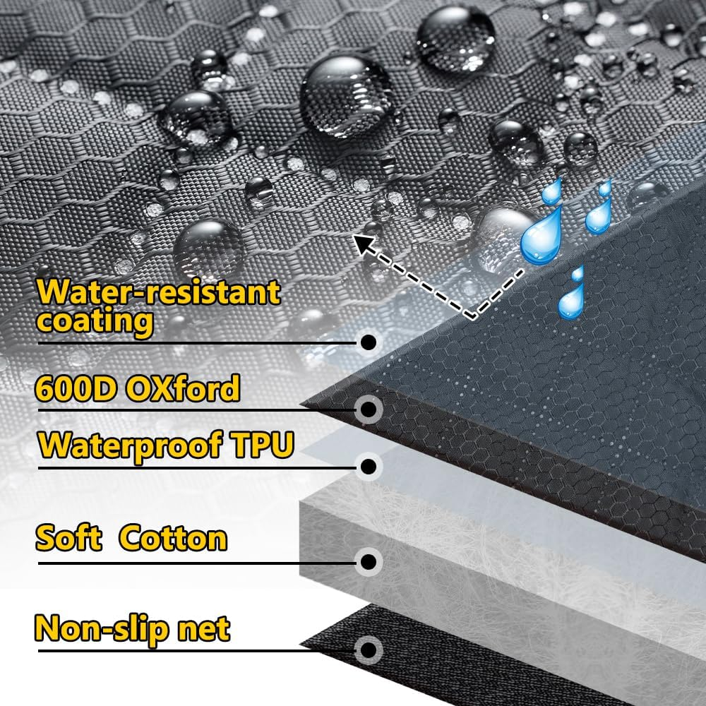 Vailge 6 in 1 Dog Car Seat Cover for Back Seat, 60/40 Split 100% Waterproof Dog Car Seat Covers with Mesh Window, Scratch Prevent Antinslip Dog Car Hammock, Standard image number 4