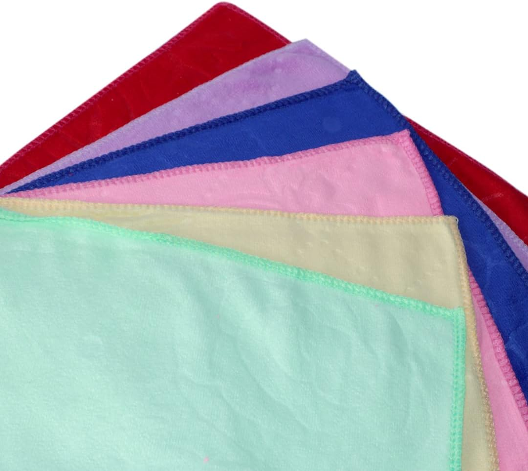 Kabello Love Touch Very Soft Fresh Loom Cotton Face Hanky, Face Towel, Handkerchiefs (Multi Color Set of 12) image number 5