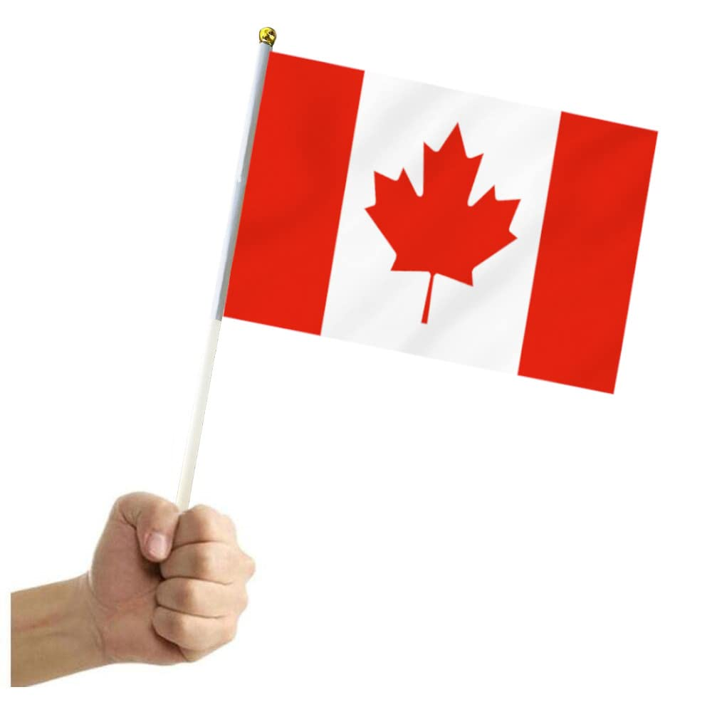 10 PCS Handheld Canada Flag,8.5&times;5.5 Inch Hand Held Mini Canadian Flags Banner for Indoor Outdoor Parade Waving the Tlag and Shouting