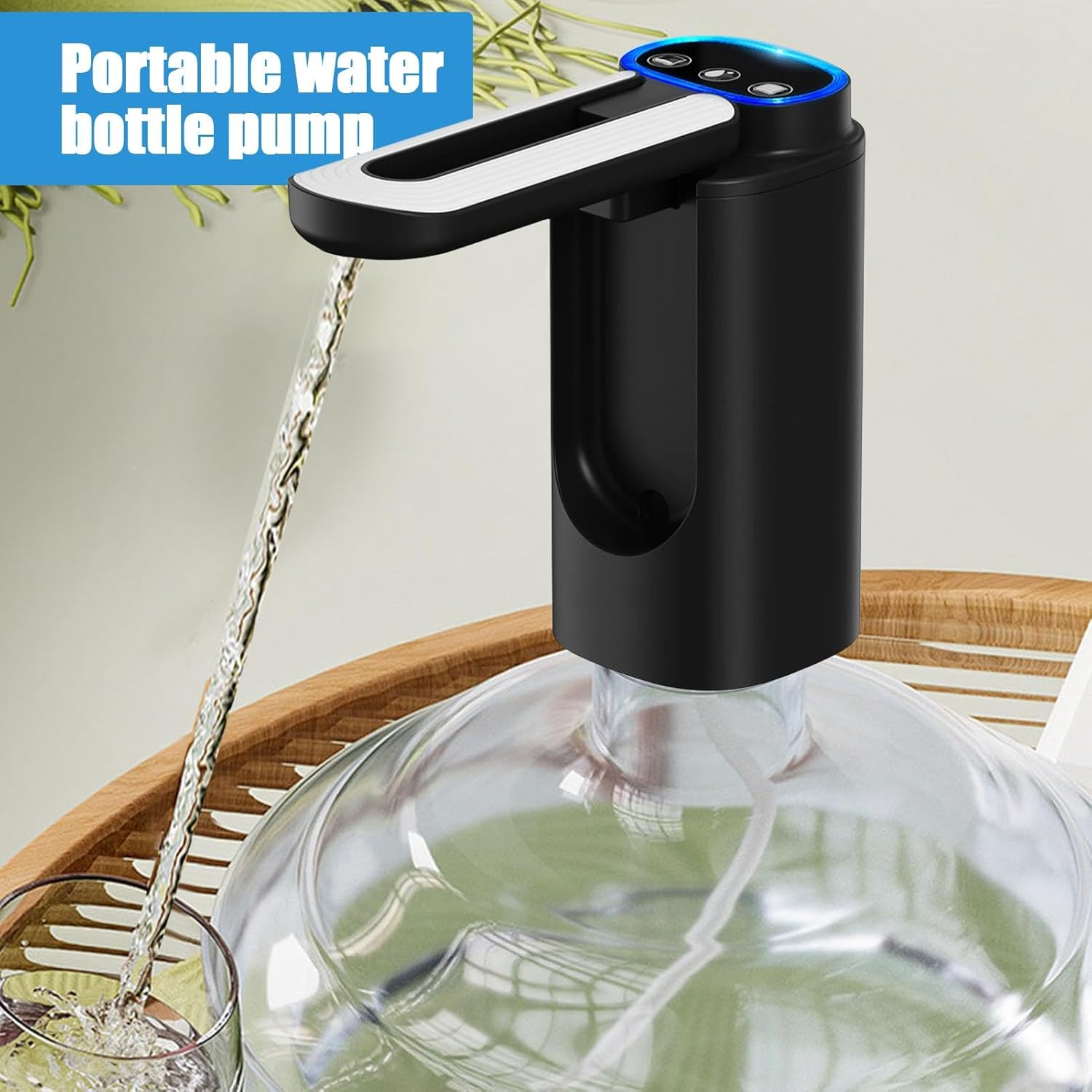 Tabletop Water Dispenser, Portable Water Dispenser, Rechargeable Electric Water Bottle Dispenser - USB Charging Automatic Drink Dispenser, Portable Electric Folding Water Bottle Pump for 3-5 Gallon