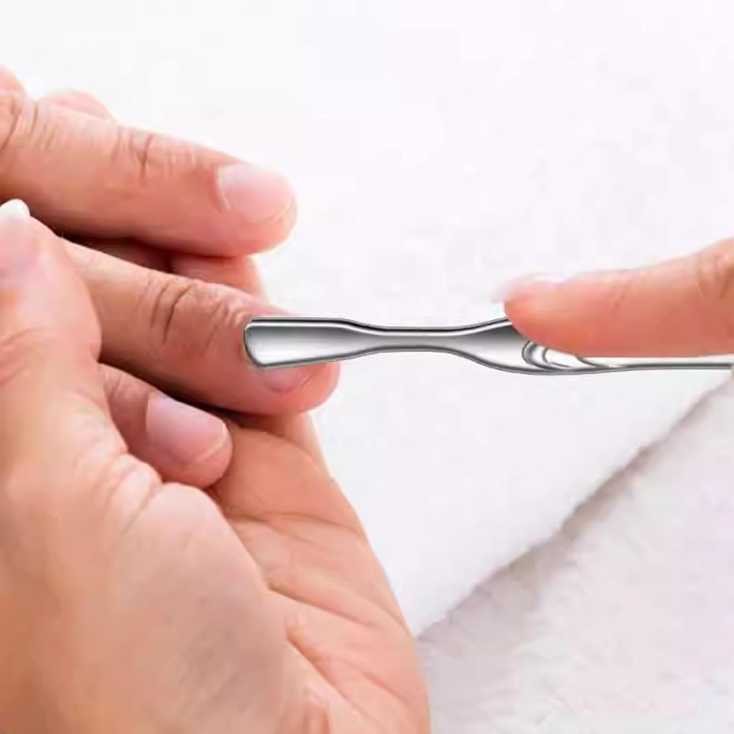 BGENHPON Cuticle Pusher and Fork 2 in 1 Stainless Steel Cuticle Trimmer Tool for Professional Manicure and Pedicure Nail Care