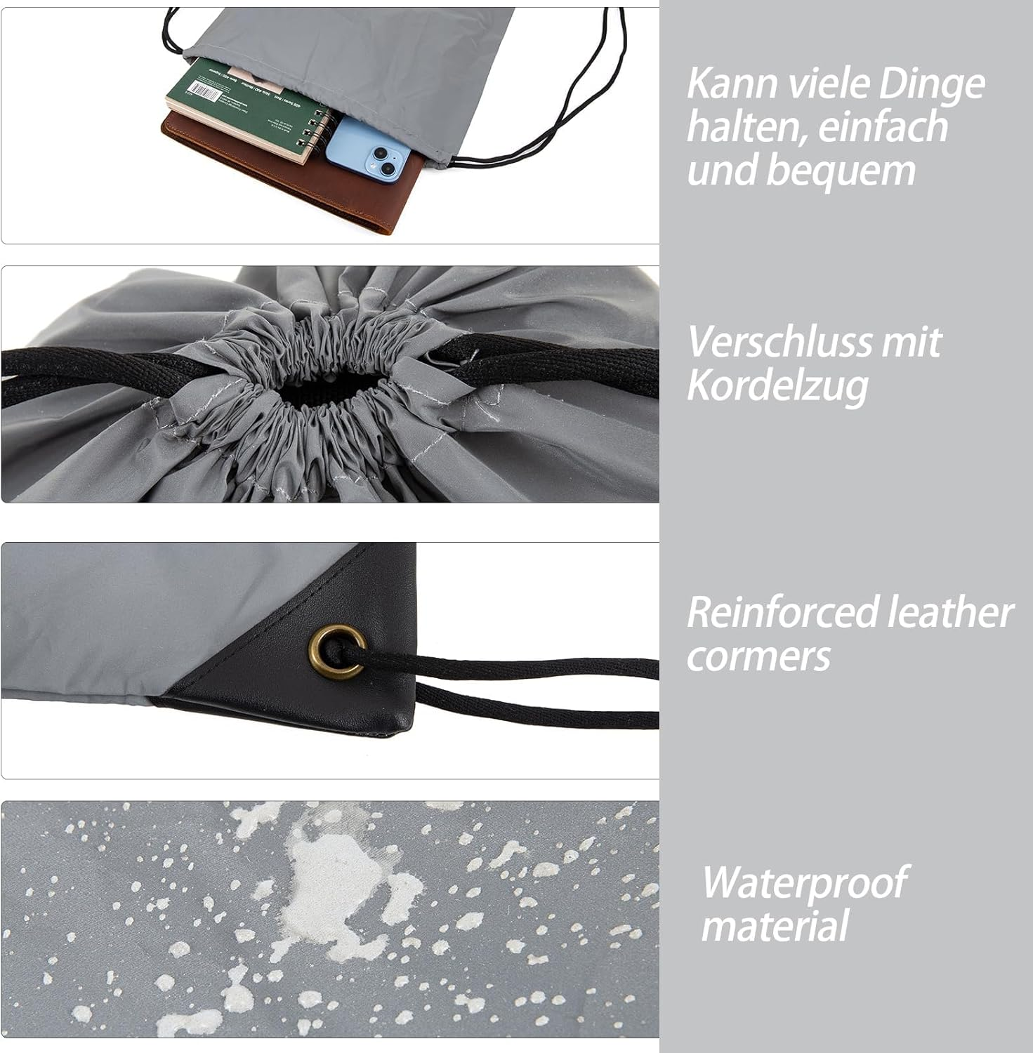 JDFHFGB Drawstring Backpack Gym Bag - Water Resistant Sports Sack with Reflector, Lightweight Polyester Fabric String Bag for Women/Men, Basketball Fitness Swimming Travel image number 6