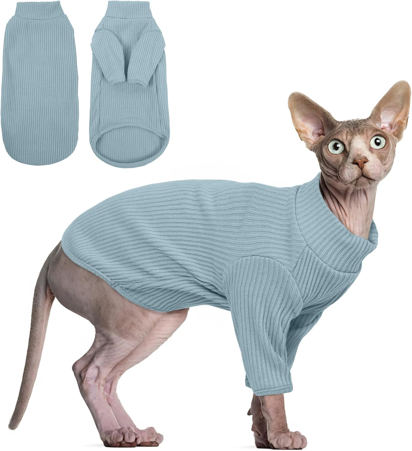Hjyokuso Cat Clothes, Sphynx Cat Clothing, Cat Jumper Pink, Cat Jumpers for Cats Only, Kitten Clothes Jumper, Breathable Cat Pyjamas, Warm Cat Coat, Cat Sweater, Cat Vest for Sphynx,Cornish Rex - L