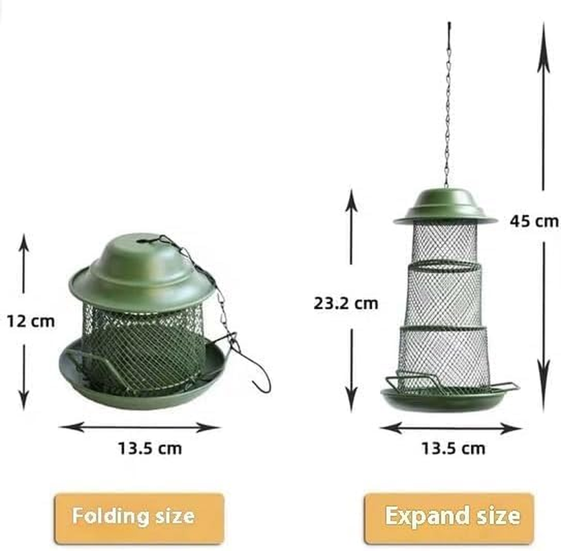 Bird Feeders for Outdoors Hanging, Waterproof Rooftop Bird Feeder with a Latch Feature, Squirrel Proof Wild Bird Seed for outside Feeders and Garden Decoration Yard for Bird Watchers (3 Tier) image number 1