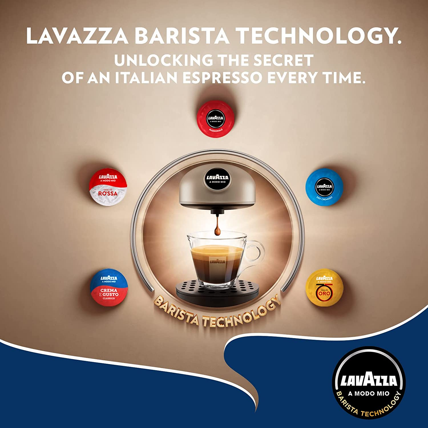 Lavazza, a Modo Mio Jolie EVO, Coffee Capsule Machine, Made from 36% Recycled Plastic, Compatible with a Modo Mio Pods, with Removable Cup Rest, Automatic Shut-Off, 1250 W, 220&ndash;240 V, 50&ndash;60 Hz, White