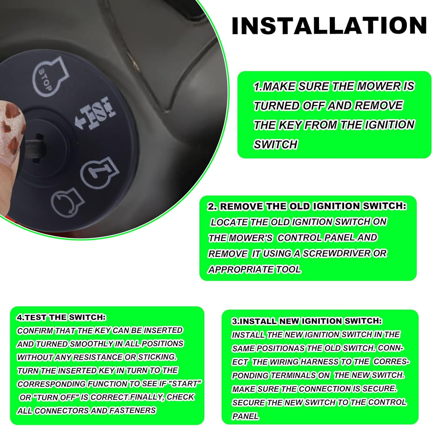 532193350 Ignition Switch with 2 Keys, 4 Position 7 Terminal Ignition Starter Switch Replacement Compatible with Craftsman Husqvarna Poulan MPN, Replaces 532193350, 193350, 690049P1 image number 2