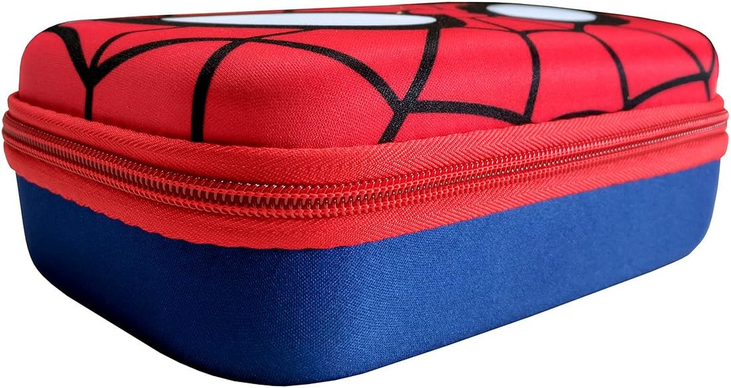 Hard Shell Molded Zippered Pencil/Storage Case (Spider-Man), Red