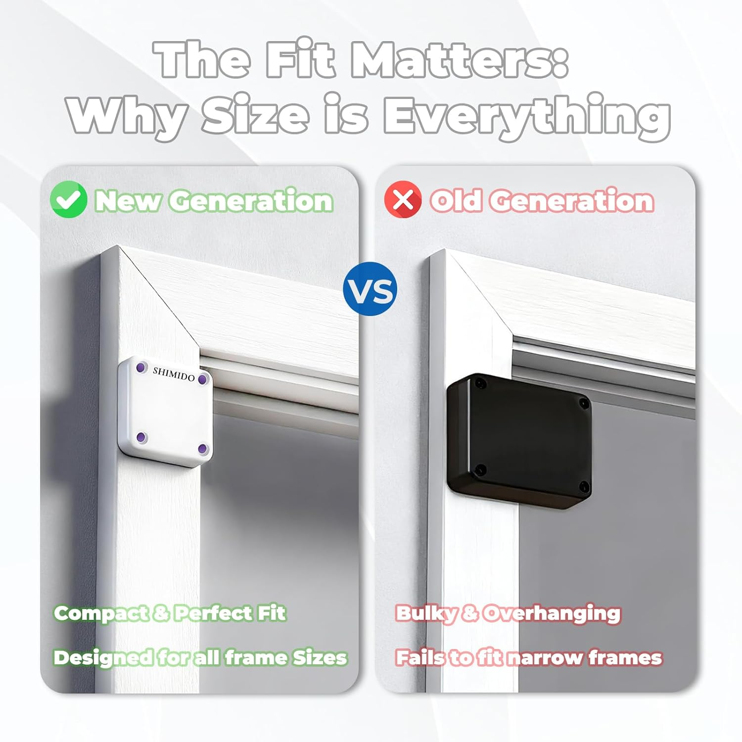 SHIMIDO Upgraded Punch-Free 1000G Automatic Screen Door Closer, Storm Door Closer, Sliding Screen Auto Closer with Steel Drawstring for Bathroom, Bedroom, Studyroom (4 Pack Black) image number 5