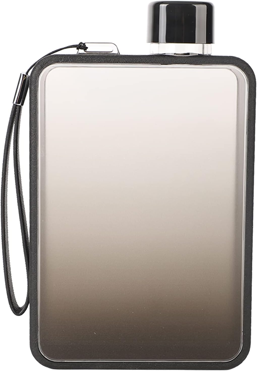 Gugxiom 13OZ Flat Water Bottle, A5 Portable Travel Mug, Handbag Slim Cold Flask, Unique Gradient Design, for Outdoor Sports Camping Gym Cycling Hiking (Gradient Black) (Gugxiomubnz7Cpgdm-11)