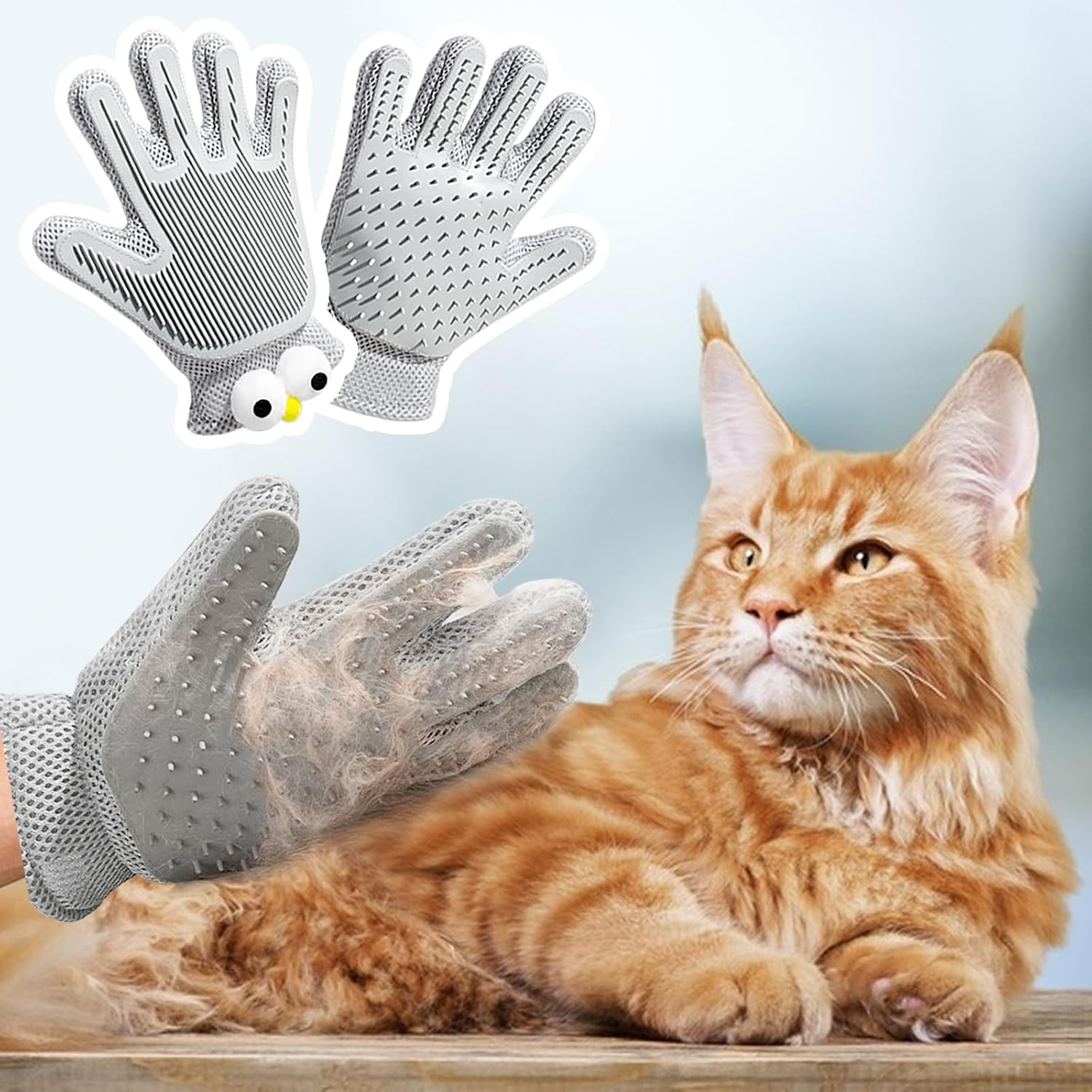 Pet Hair Remover Glove - Fur Gloves Cat - Fur Magnet Glove for Pets, Antistatic & Breathable, Washable, Ideal as a Cat Brush, Fur Magnet (Black, Pack of 2) image number 4