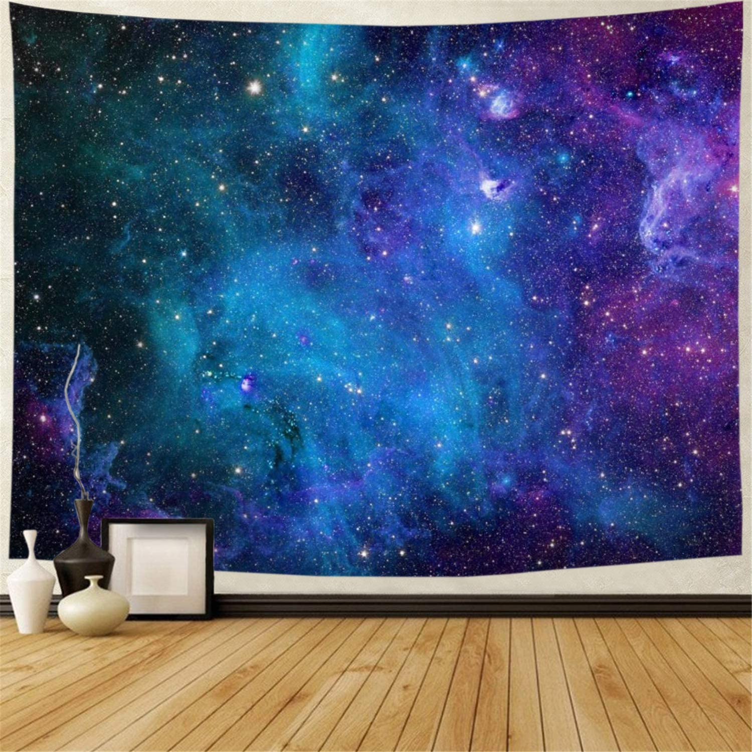 Lahasbja Galaxy Tapestry Blue Starry Sky Universe Space Wall Hanging Psychedelic Mysterious Nebula Stars for Living Room Dorm image number 4