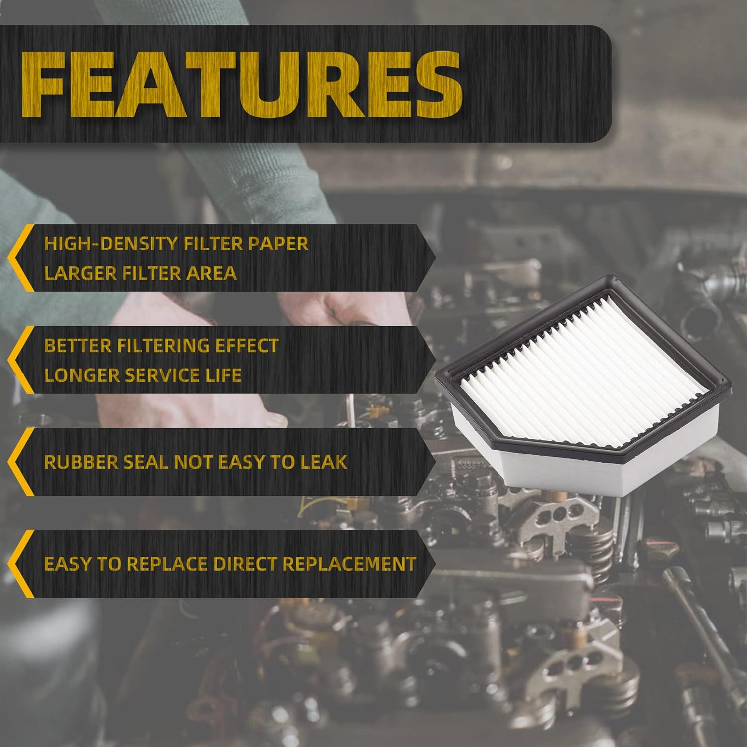 Dasbecan 16546-6RA0A Air Filter, Automotive Replacement Parts Compatible with 2021 2022 2023 Nissan Rogue 2.5L Engine image number 4