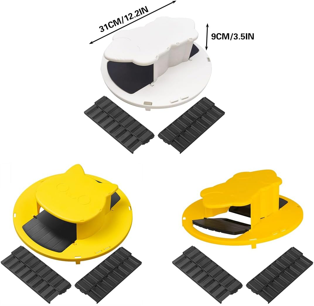 AIMALL Auto-Reset Flip Lid Rat Trap for 5-Gallon Bucket, Humane Reusable Mouse Catcher with Entry Ramps, Indoor Outdoor Rodent Control Tool, 12.2"X3.5" - Rat Head-Yellow image number 6