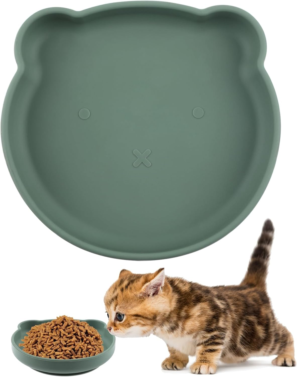 Cat Bowl, Flat Cat Bowl, Cat Feeding Bowl, Flat Cat Bowl, Silicone Bowl, Cat Drinking Bowl, Cat Bowl, Cat Food, Water Bowl for Dogs, Cats, Rabbits image number 1