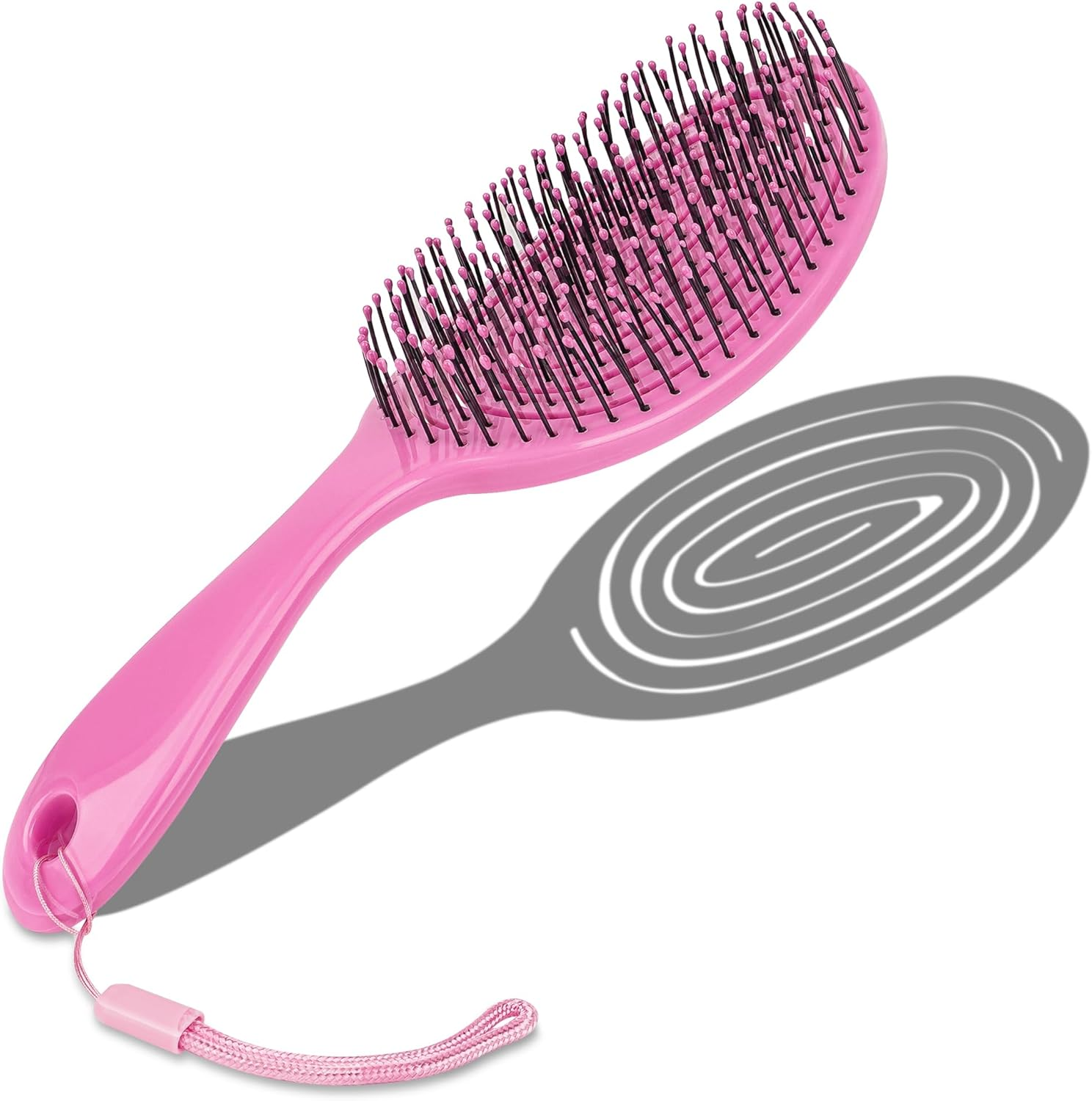 Biiange Detangling Brush for Women, Spiral Hairbrush, Vented Hairbrush with Soft Bristles, Glide through Tangles with Ease, for Straight, Curly & Wet Hair (Rose Red) image number 1