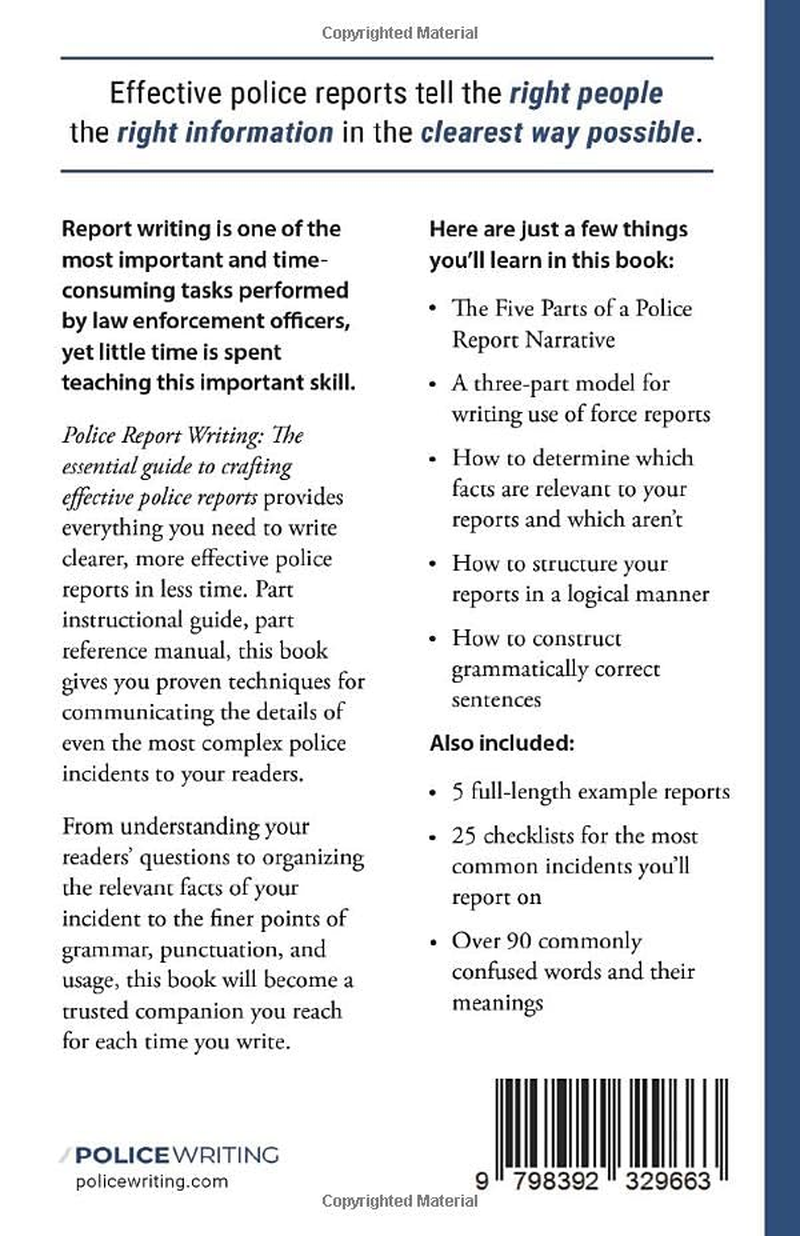 Police Report Writing: the Essential Guide to Crafting Effective Police Reports image number 1