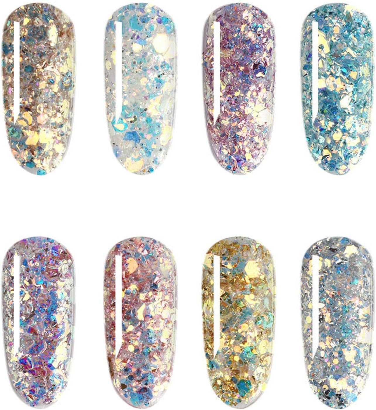 2 Pcs Nails Art Glitter Powder Brilliant Acrylic Nail Decoration Tool Make up Beauty Accessories image number 4