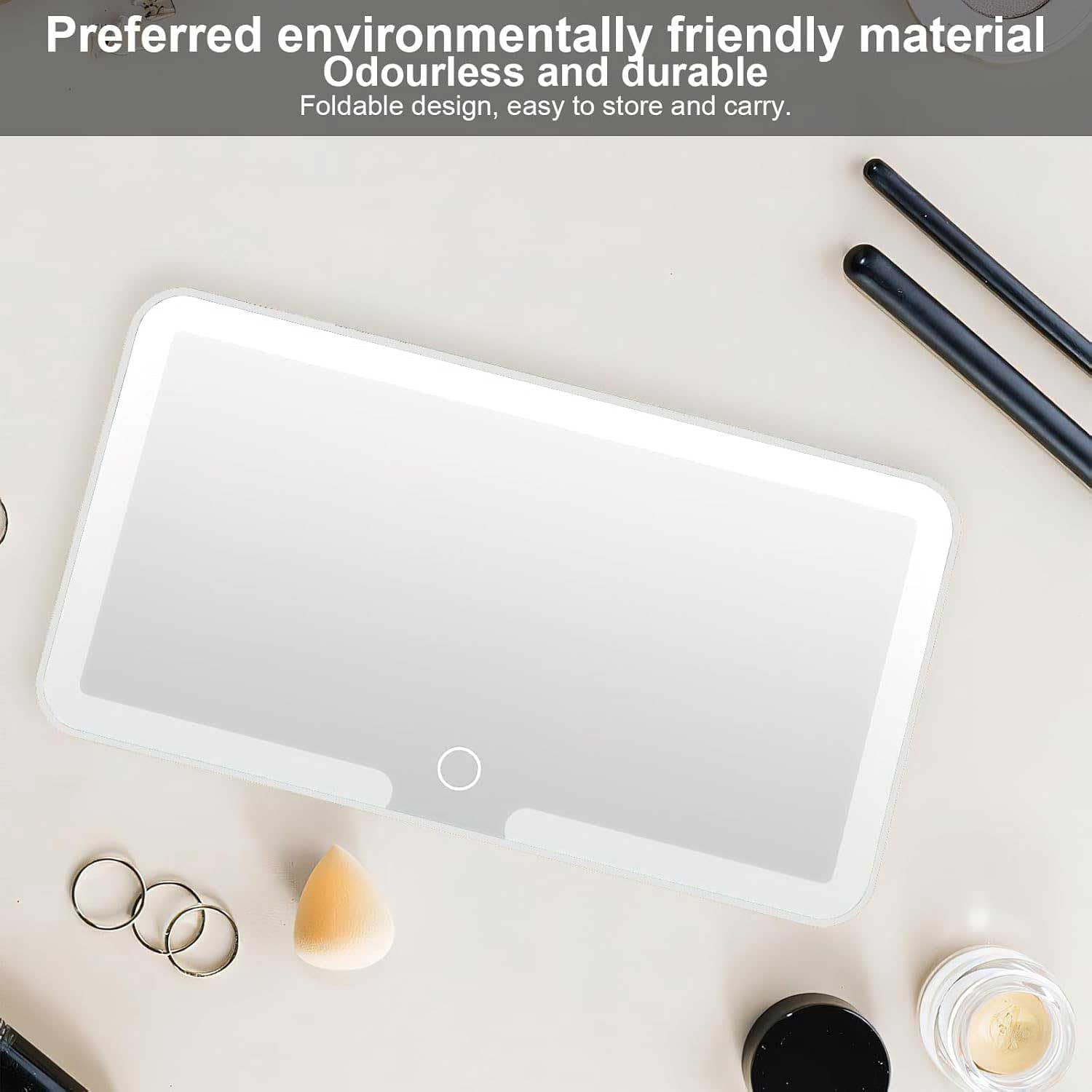 Car Visor Vanity Mirror with Led Lights, Car Vanity Mirror,Mirror with Lights for Car,Car Sun Visor Makeup Mirror with 3 Light Modes and 49 Leds - Rechargeable Cosmetic Mirror,Sun Visor Vanity Mirror image number 2