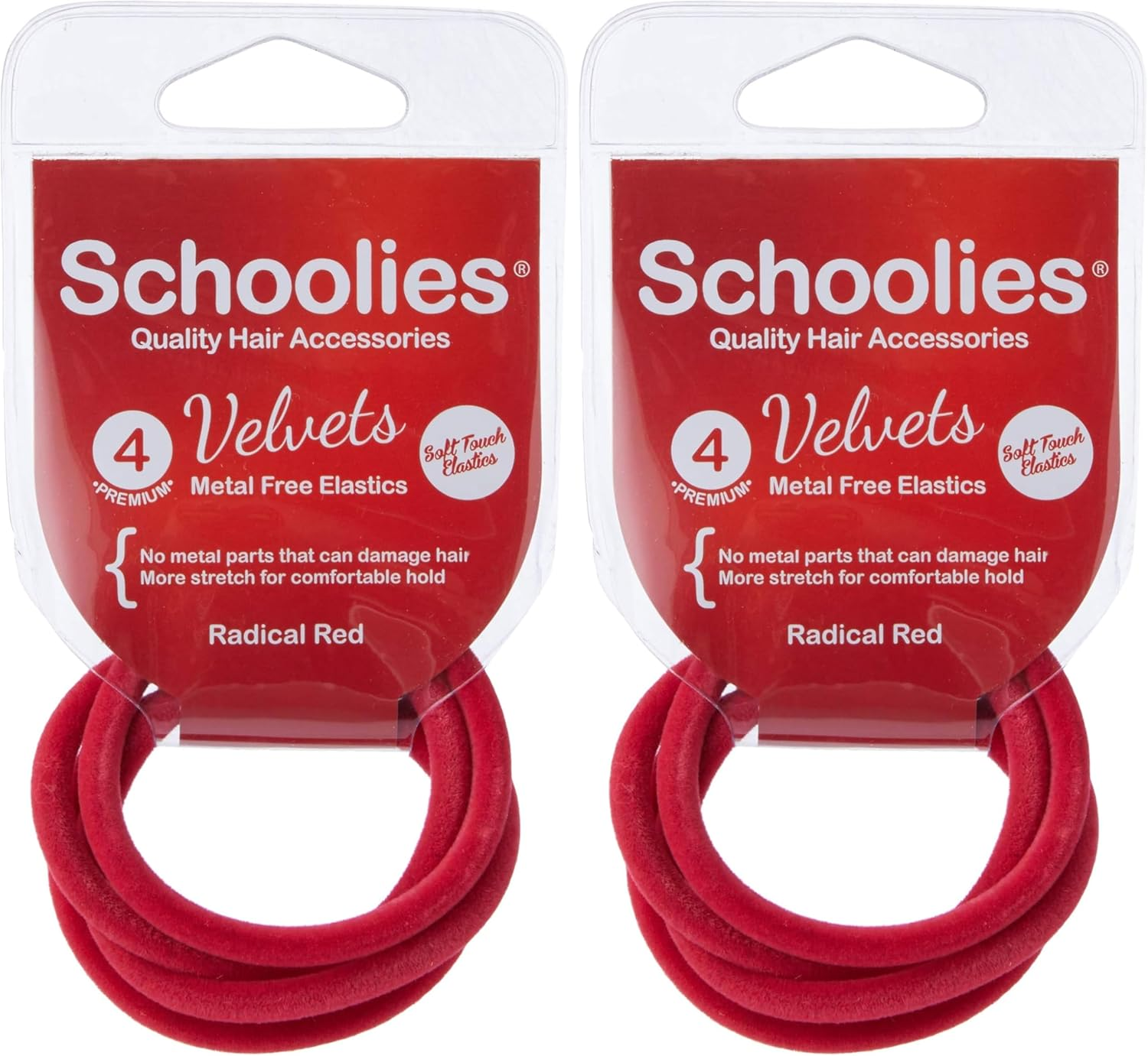 Schoolies Hair Accessories Hair Velvets 4 Pieces, Mad Maroon