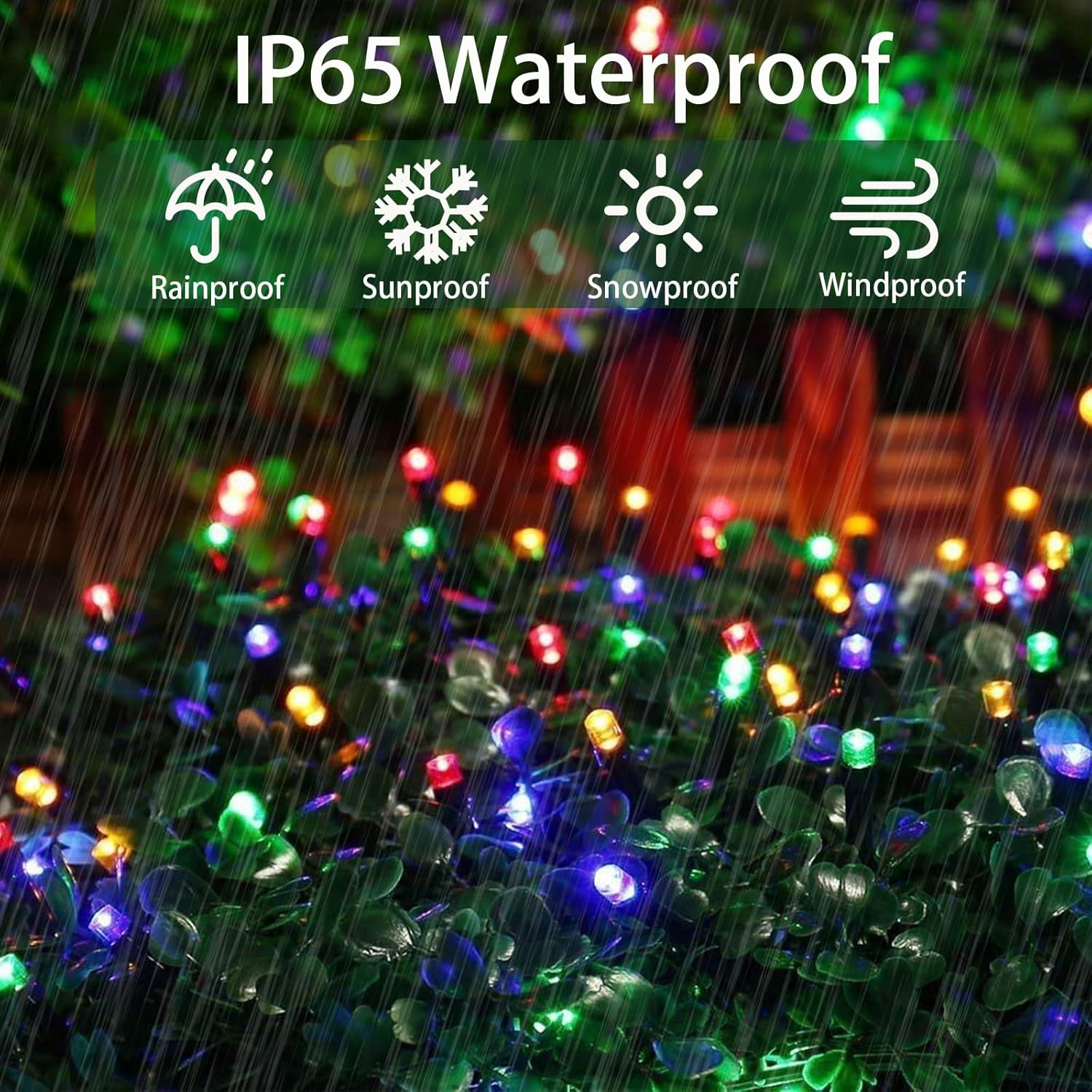 Solar String Lights for Outside, 2X12M 200 LED Christmas Solar String Lights with 8 Lighting Modes, Waterproof Solar Lights for outside Tree Party Decor (2 Packs Clourful)