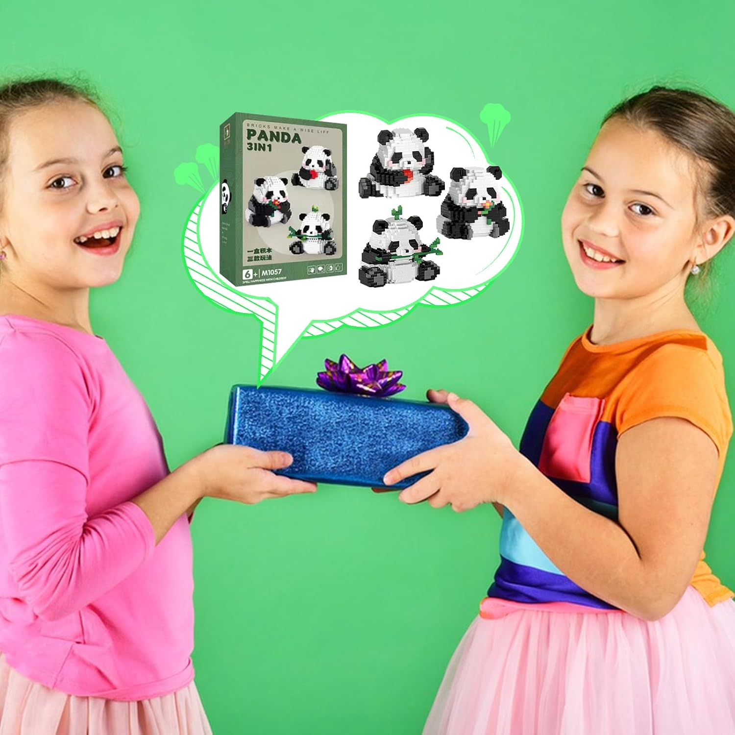 ARONRAVE 3-In-1 Panda Building Blocks Set, Mini Building Blocks Set, Panda Building Block Sets, Mini Animals Building Blocks Set, Animal Building Block Set, Panda Clamping Blocks Building Block Sets image number 2