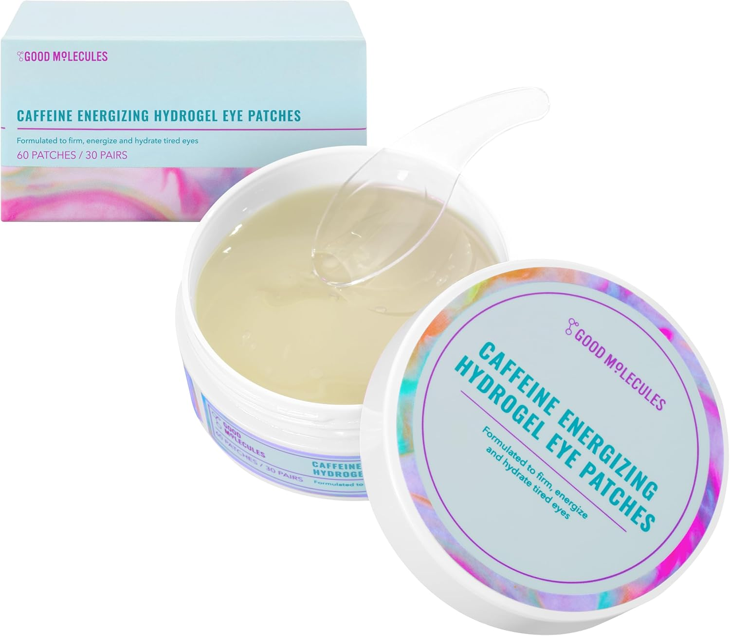 Good Molecules Caffeine Energizing Hydrogel Eye Patches - Eye Mask with Hyaluronic Acid Hydrate and Reduce Puffiness - Pack of 30, Skincare for Face image number 3