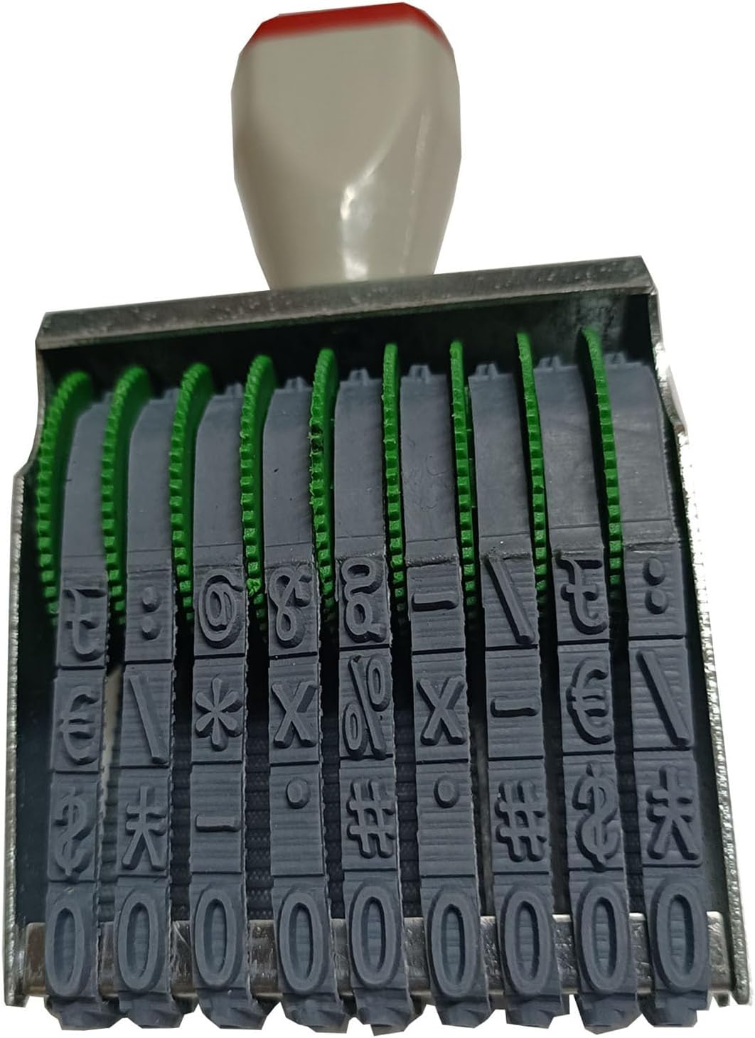 Zeng 9 Digit Adjustable Number Stamp, with Number 0-9 and Symbols, Rubber Rolling Office Business Stamp, Supermarket & School Supplies, Multicolor image number 6