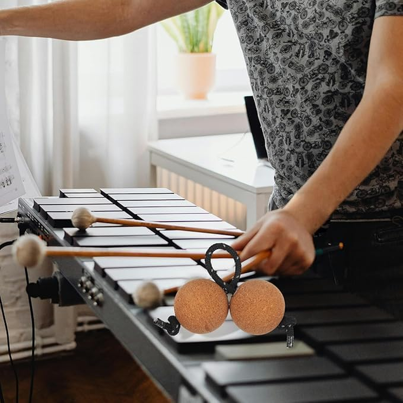 THJOPOKEEL Cork Sandball Rhythmic Ball Silent Practice Ball Fingertip Ball Kashaka Instrument Musical Shakers Double Ball Percussion African Classic Instrument