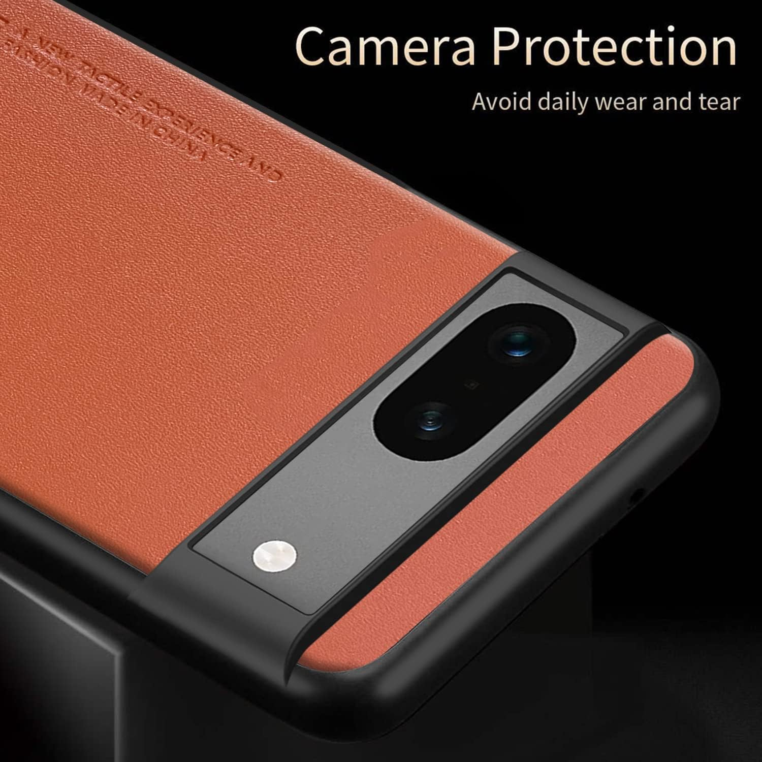 Puxssul for Google Pixel 7A 5G Case, Soft TPU Faux Leather Case, Extremely Lightweight Ultralight Camera Protection Leather Case for Google Pixel 7A 5G (Orange)