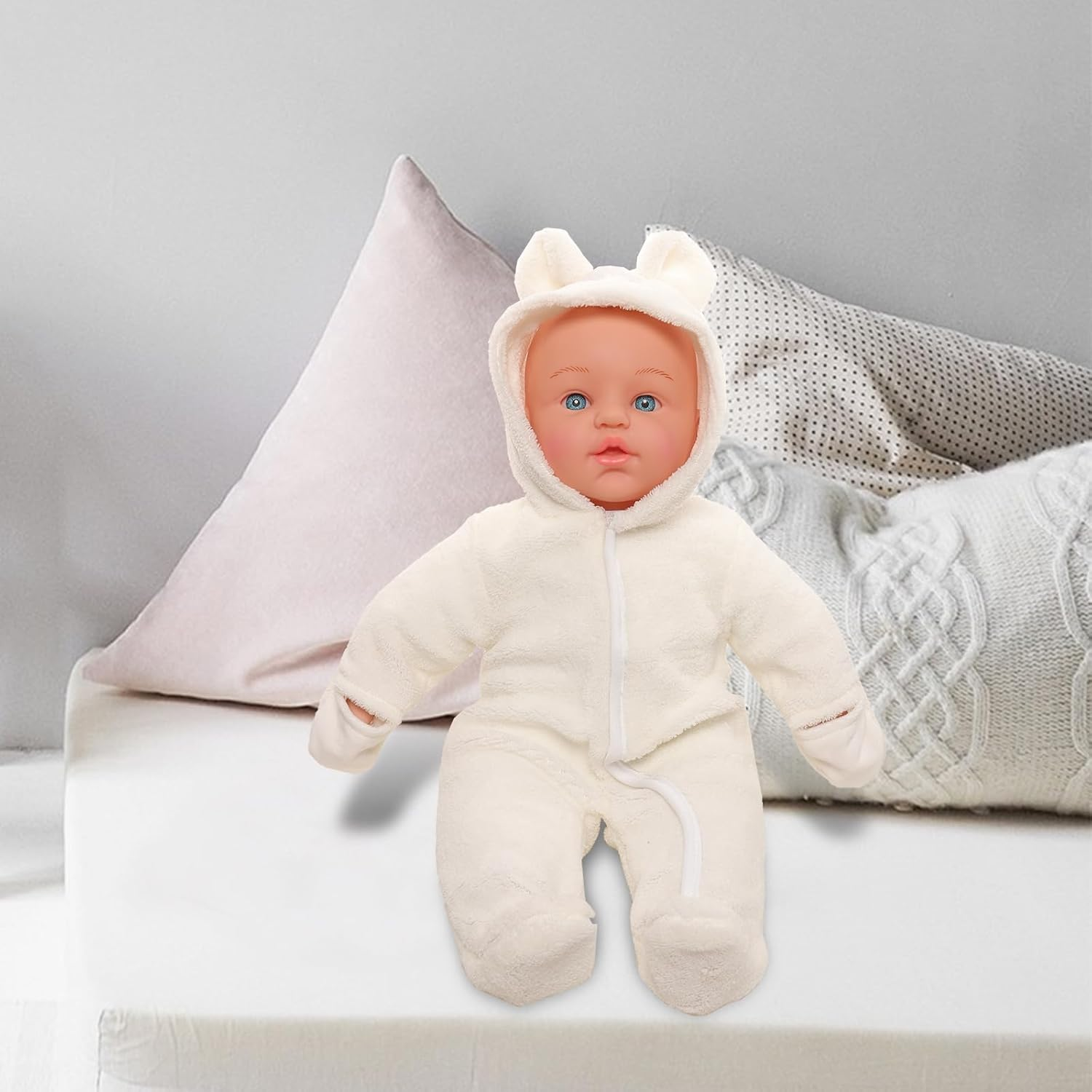 Barwa 15 Inch Baby Doll with Cute Jumpsuit Soft-Body Realistic Lifelike Baby Dolls Silicone Rebirth Baby Dolls Cute Outfits for Toddlers image number 1