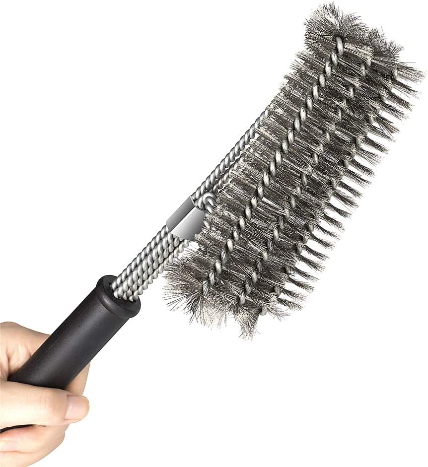 Perfect BBQ Grill Brush, 18" Grill Brush - Stainless Steel Brush W/Wire Bristles 3-In-1 Grill Cleaner Provides Effortless Cleaning, Great Grill Accessories Grill Cooking Grates image number 1