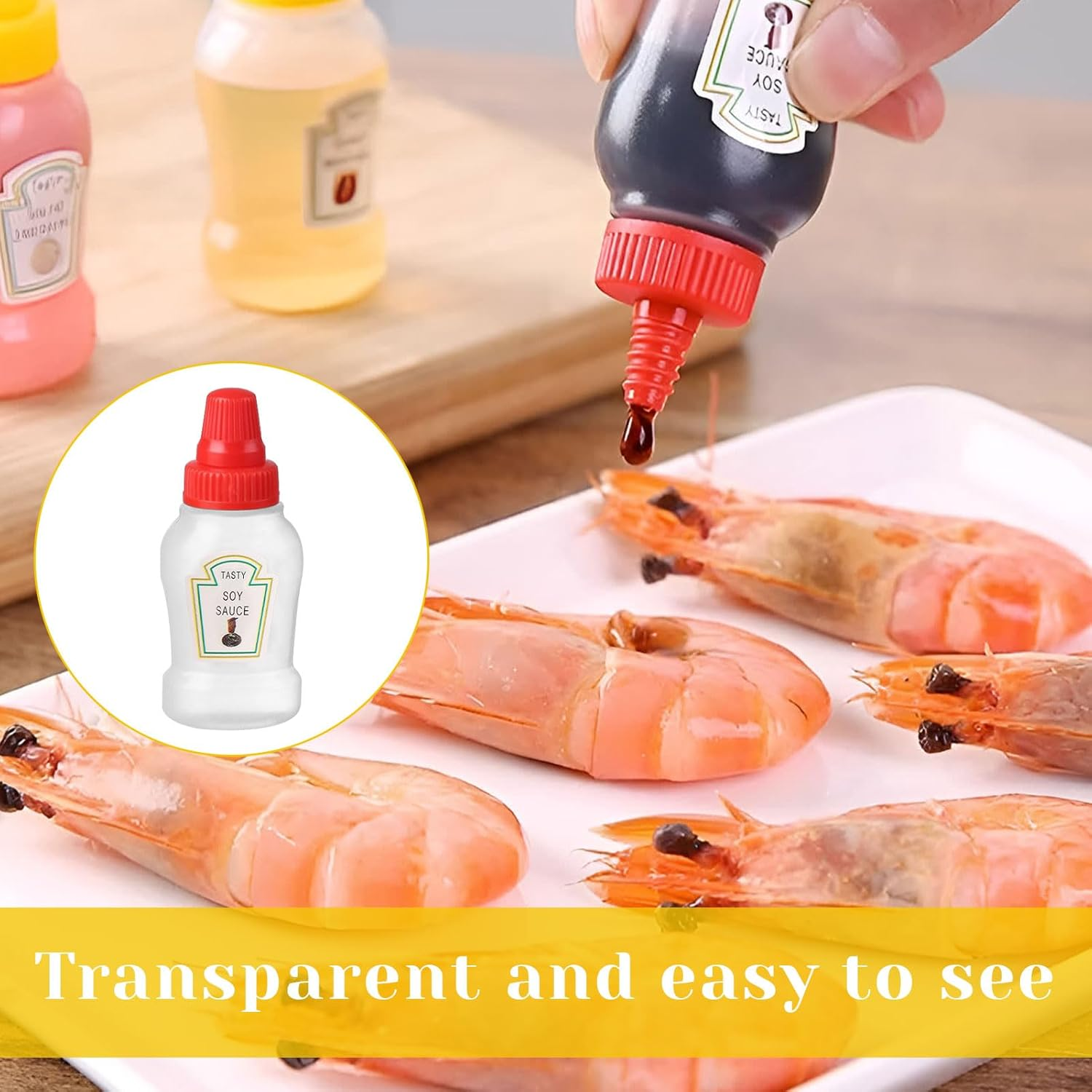 Sauce Container, 8 Pcs Squeeze Bottle, Mini Sauce Bottle, Mini Condiment Squeeze Bottles, 23Ml Condiment Squeeze Bottle for Bento Box Accessories, Empty Plastic Salad Dressing Container