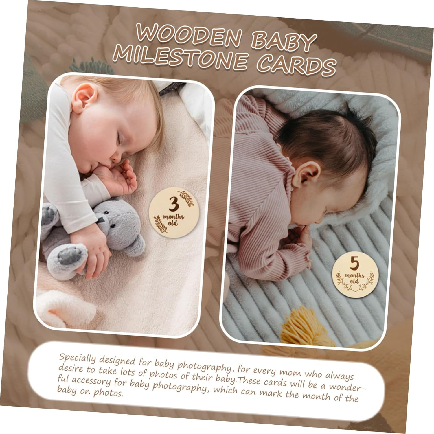 6Pcs Hello Newborn High Contrast Milestone Cards Birth Month Photo Props Unique Newborn Shower image number 5