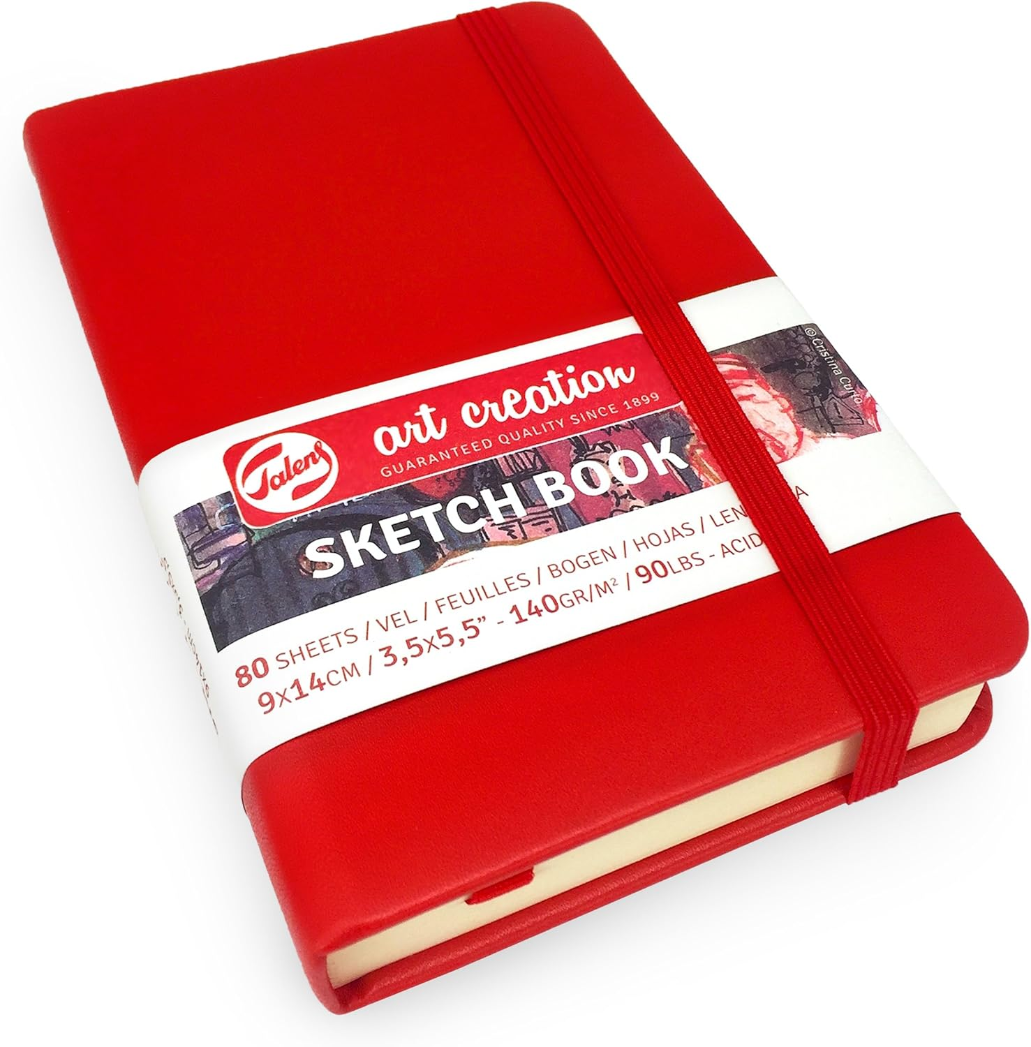 Royal Talens &ndash; Art Creation Hardback Sketchbook &ndash; 80 Sheets &ndash; 140Gsm &ndash; 9 X 14Cm &ndash; Red Cover image number 2