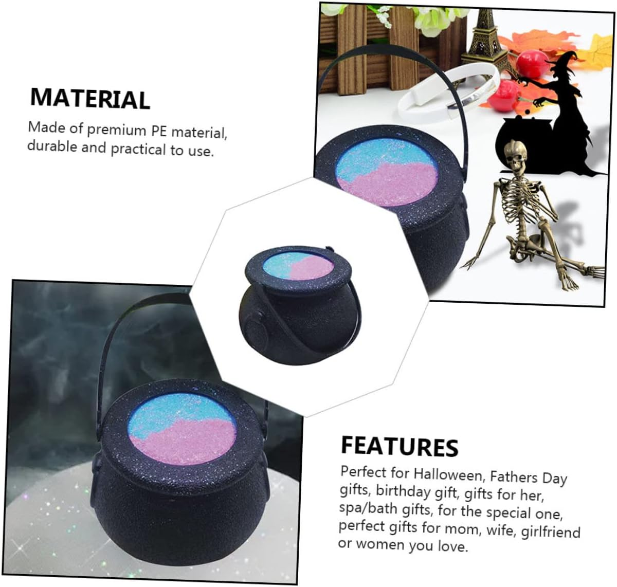 MERRYHAPY 2Pcs Halloween Witch Bath Bubble Tank for Halloween Party Supply Assorted Safe Bubble Cans for Boys and Girls Bath Fun Random Color image number 2