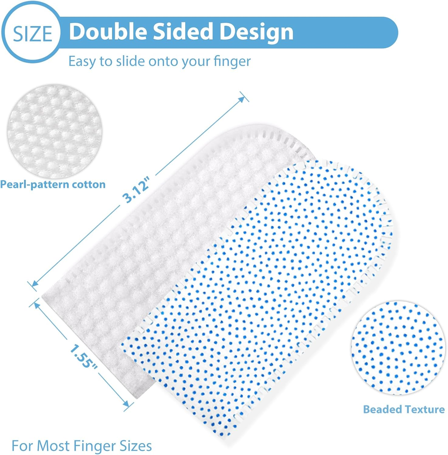 [Upgraded] Kopmath Dog Teeth Cleaning Finger Wipes, Tartar & Plaque Remover with Brushing Beads, More Friction, Dog Breath Freshener, Natural Dog Dental Wipes for Cat, Disposable Dog Teeth Wipes