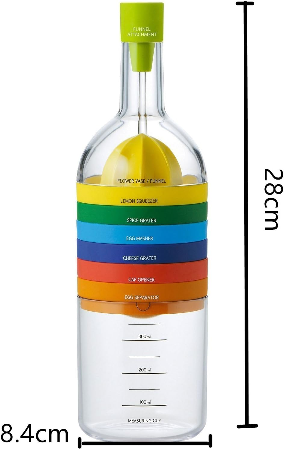 8 in 1 Kitchen Tool, Multipurpose Function Plastic Bin Bottle Essential