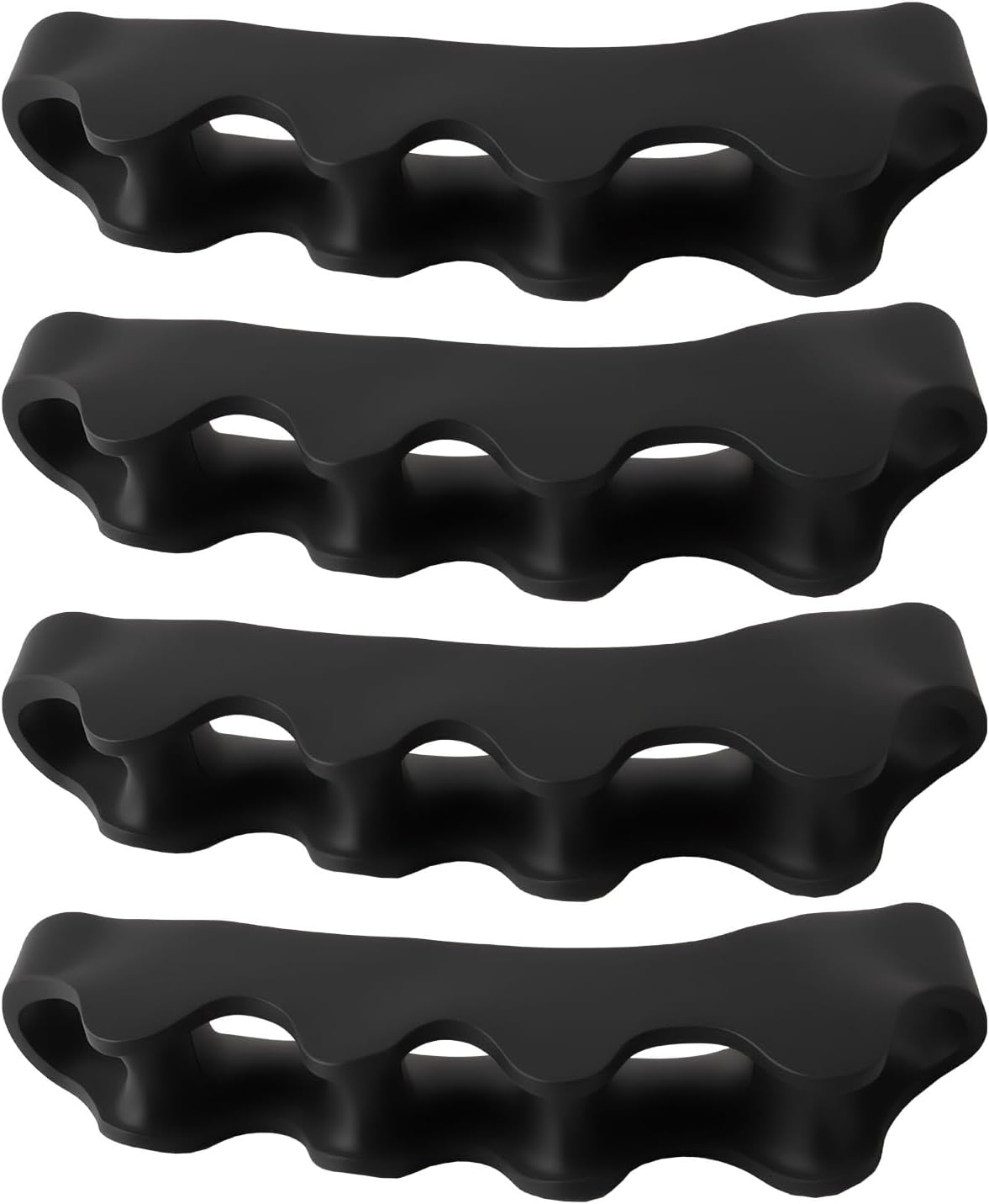 2 Pairs Silicone Toe Separators, Feet Gel Spacers to Correct Bunions and Restore Toes, Yoga Training Therapeutic Relief Pain Hammer & Claw Toe Flamingo Feet Corrector for Women & Men (Black) image number 5