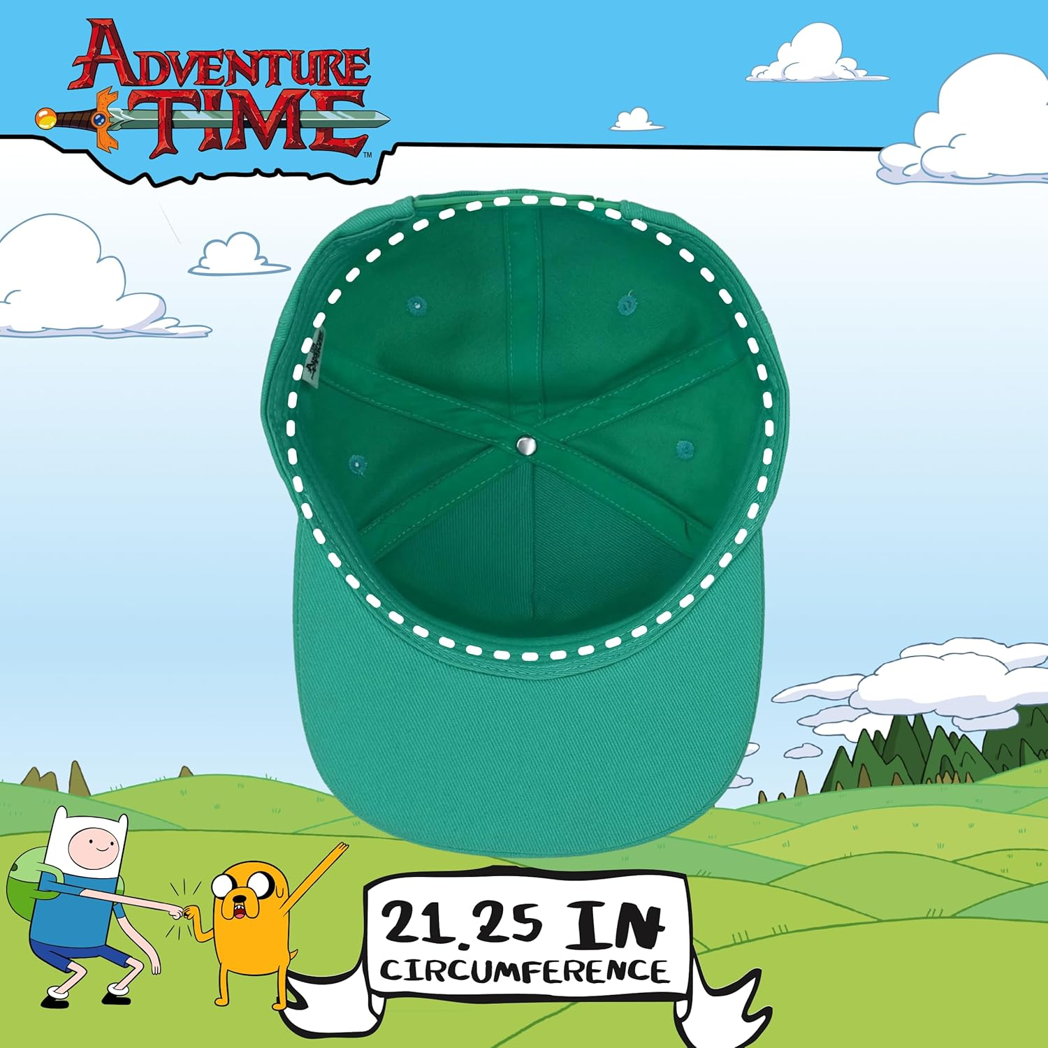 Adventure Time Baseball Cap, Adjustable Snapback Hat with Flat Brim image number 1