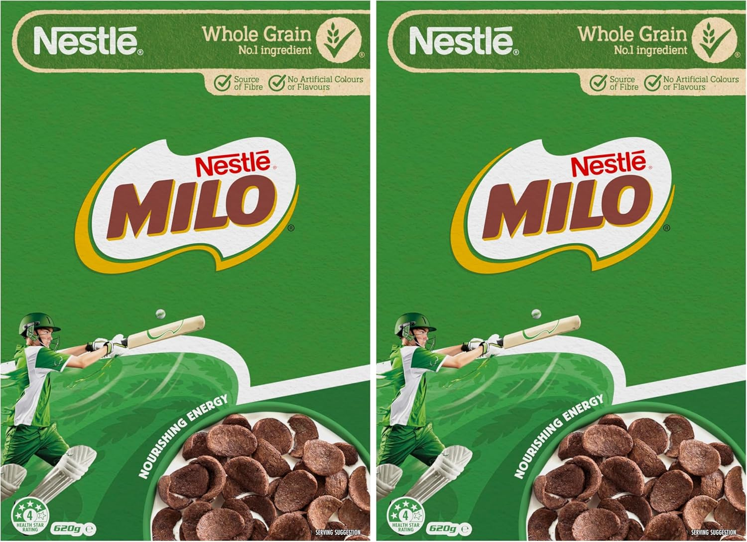 Milo Cereal Whole Grain Energy & Fibre Breakfast Cereal 620 G - 620 G (Pack Of 2)